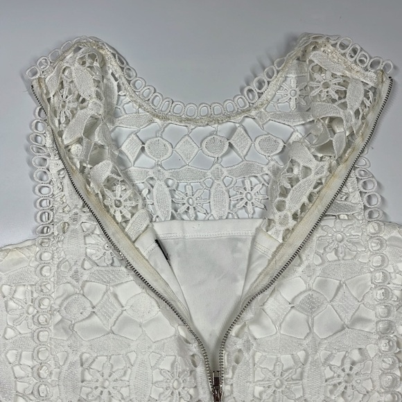 Lulus Women's White Crochet Sleeveless Dress Size Small S - Picture 10 of 10